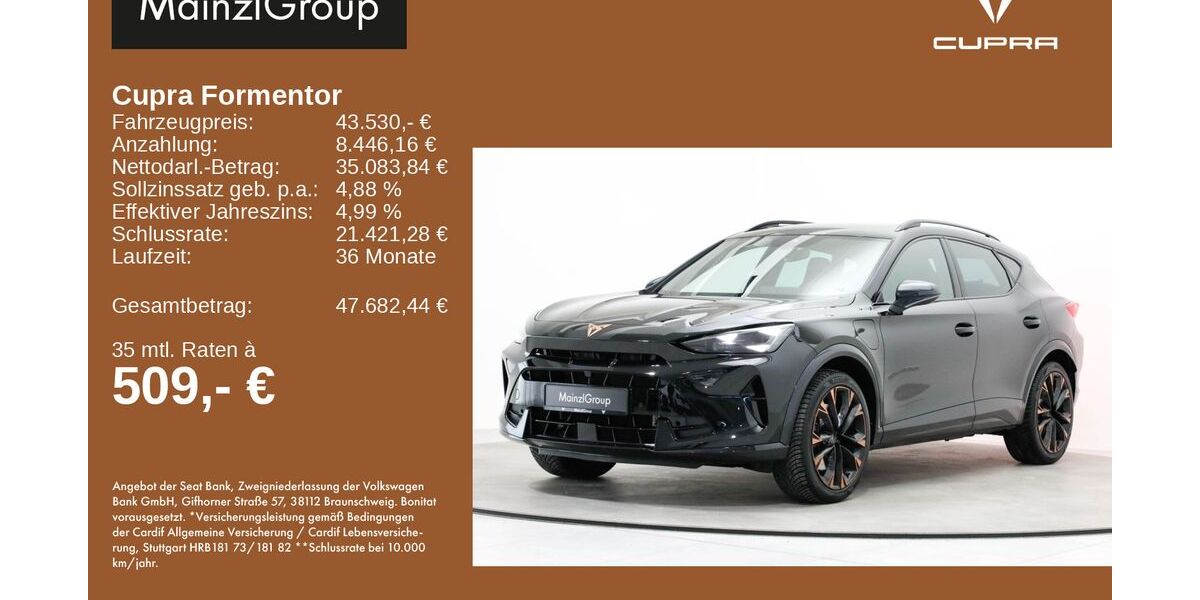 Cupra Formentor 8.078 km 43.530 &euro; Feldkirchen/Westerham 83620