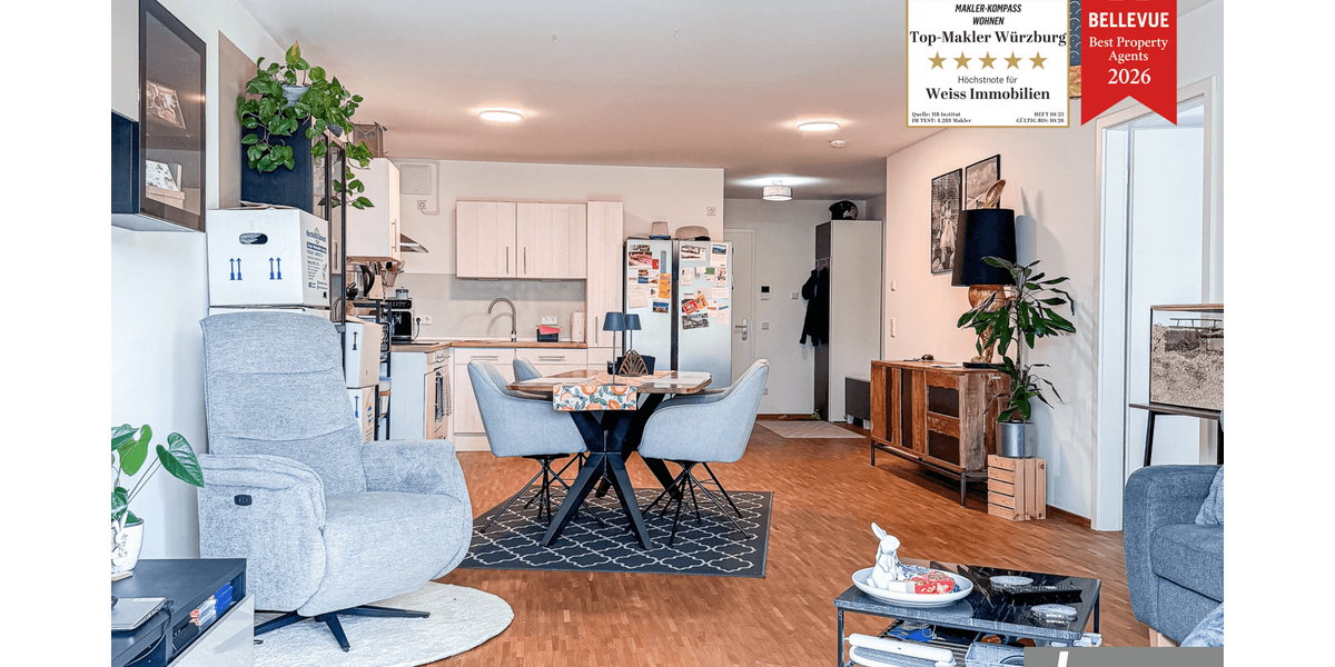 Etagenwohnung Estenfeld - 2 Zimmer, 85 m&sup2;, 940&euro; | Angebot:26834548