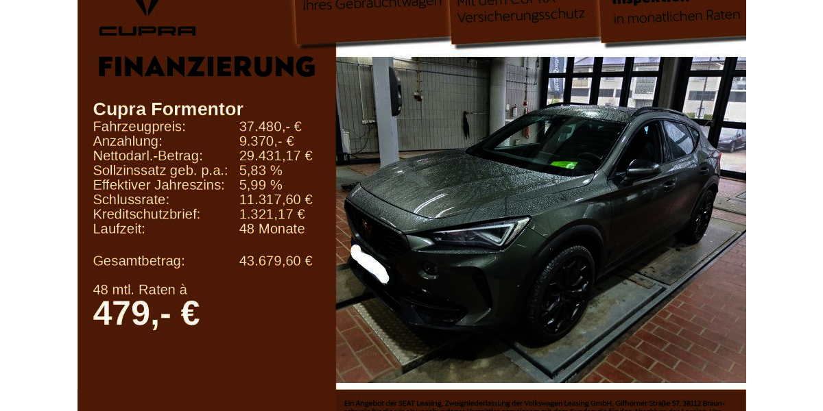 Cupra Formentor 21.301 km 37.480 &euro; Neu-Ulm 89231