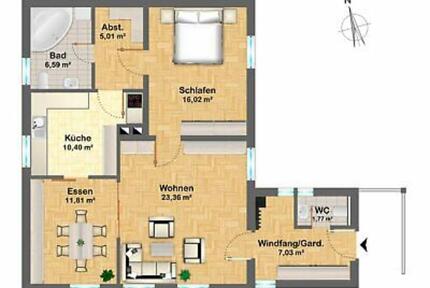 Sehr helle 2- Zimmer EG-Wohnung in Parsberg
