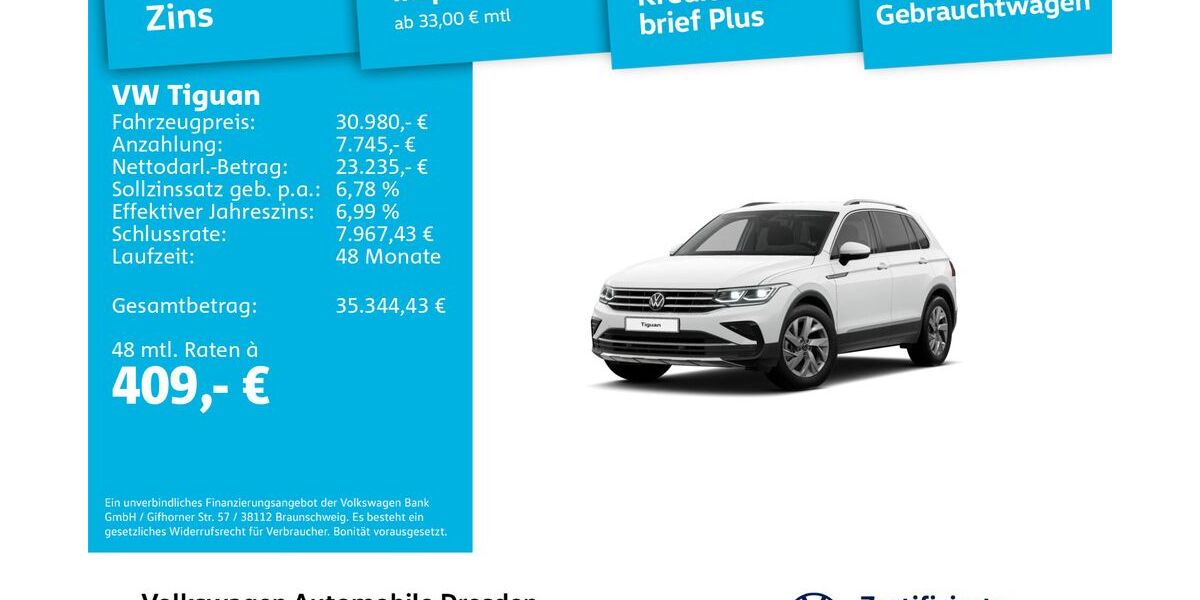 VW Tiguan 52.980 km 30.980 &euro; Dresden 01169