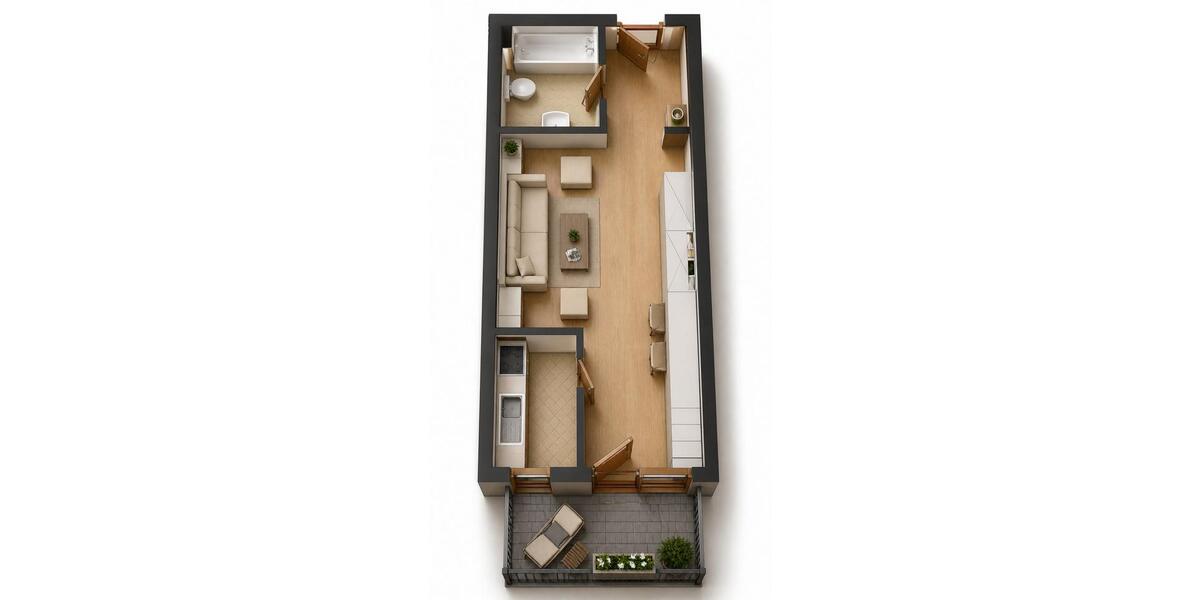 Hochparterre Wiesent - 1 Zimmer, 30 m&sup2;, 540&euro; | Angebot:26448823