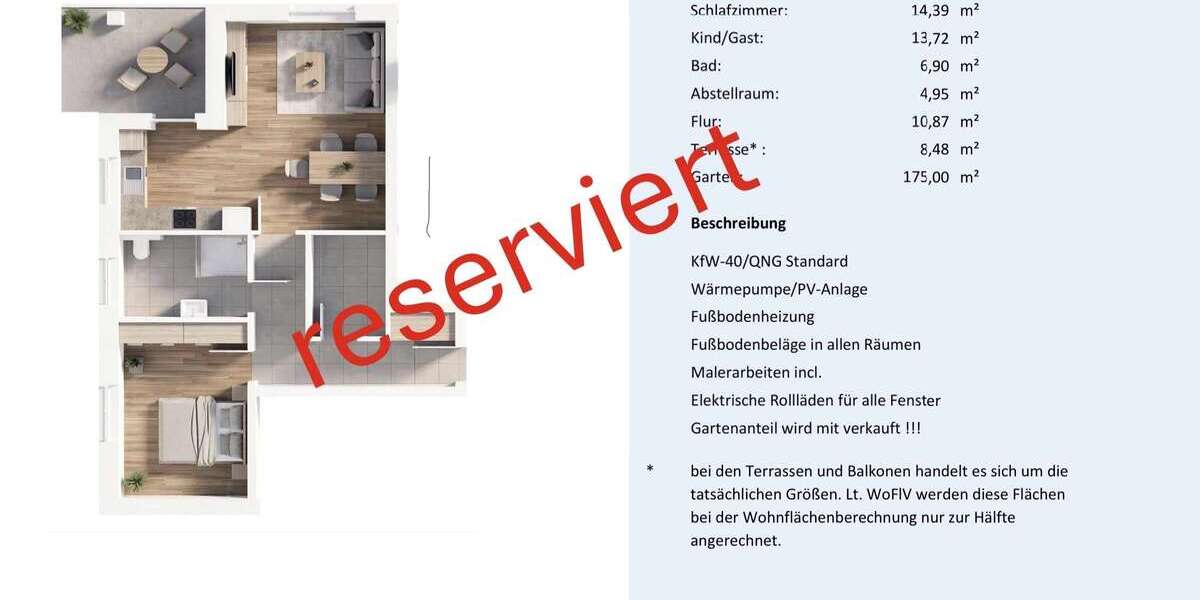 Etagenwohnung Wurster Nordseeküste - 3 Zimmer, 87 m&sup2;, 299.000&euro; | Angebot:26986423