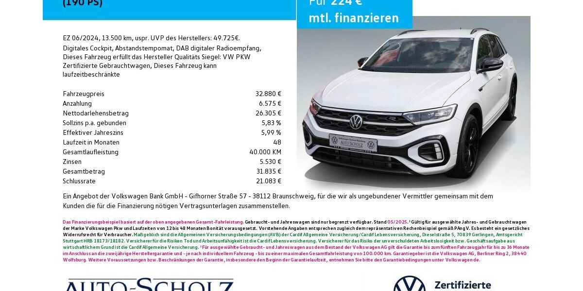 VW T-Roc 13.500 km 32.880 &euro; Bayreuth 95448