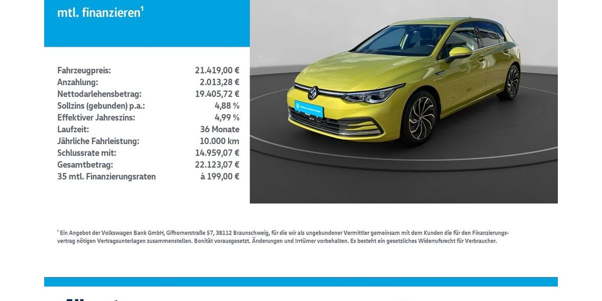 VW Golf 32.767 km 19.949 &euro; Leinefelde-Worbis/DE 37327