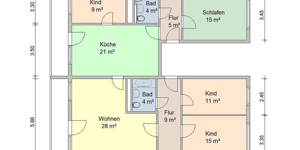 Etagenwohnung Zwickau Eckersbach - 5 Zimmer, 128 m&sup2;, 742&euro; | Angebot:24791757