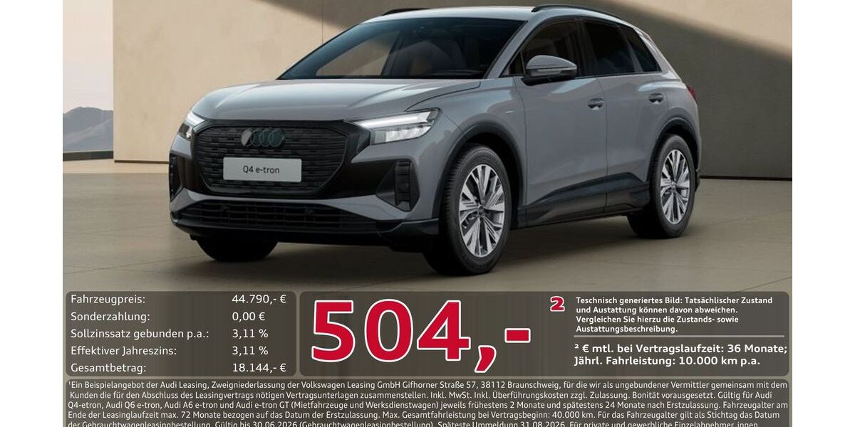 Audi Q4 e-tron 6.342 km 44.250 &euro; Ingolstadt 85057