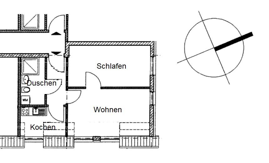 Etagenwohnung Machern - 2 Zimmer, 47 m&sup2;, 430&euro; | Angebot:25232385