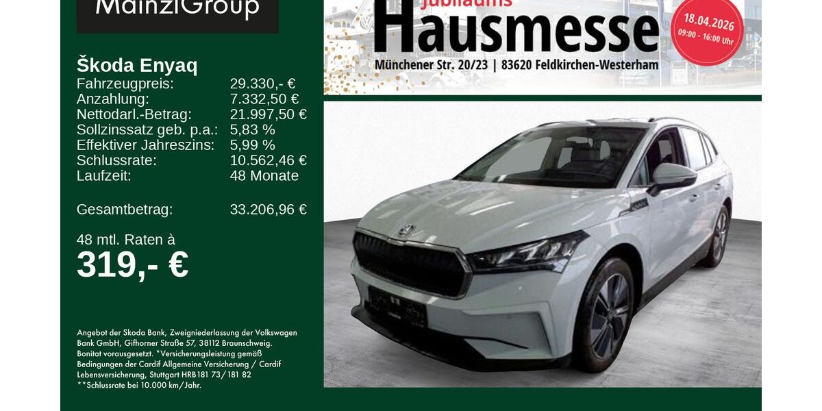 Skoda Enyaq 22.800 km 29.330 &euro; Feldkirchen/Westerham 83620