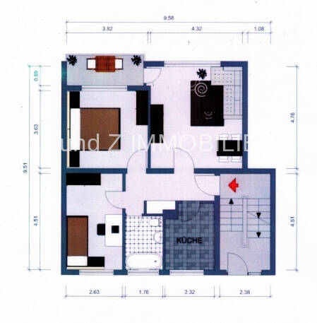 Etagenwohnung Düren Distelrath - 3 Zimmer, 67 m&sup2;, 125.000&euro; | Angebot:25663036