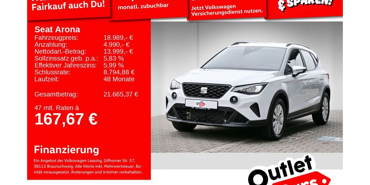 Seat Arona 14.240 km 18.189 &euro; Weinheim 69469