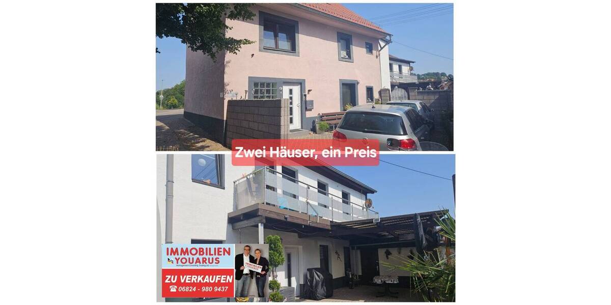 2 Häuser aufgeteilt in EG und OG Wohnungen, Ausbaureserve im DG, Stellplatz, Ottweiler Altstadt 6 zimmer