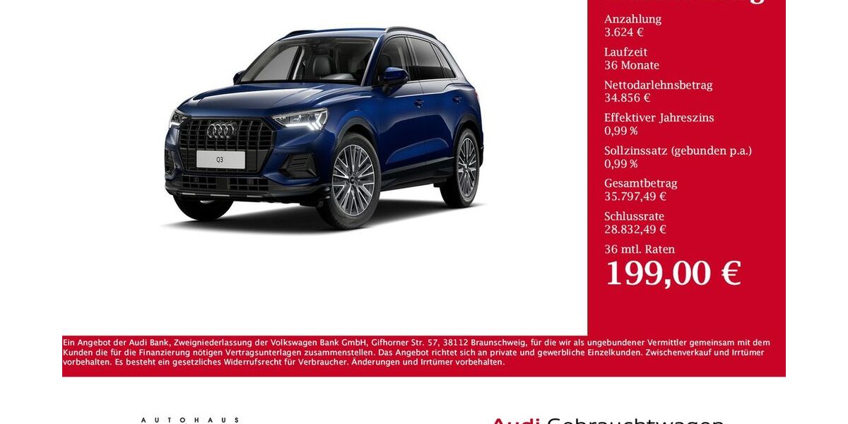 Audi Q3 9.923 km 38.480 &euro; Pronsfeld 54597