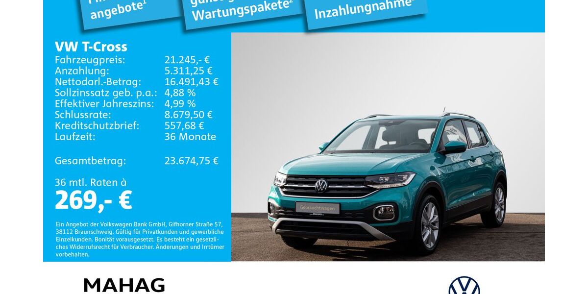 VW T-Cross 19.188 km 20.498 &euro; München 81825