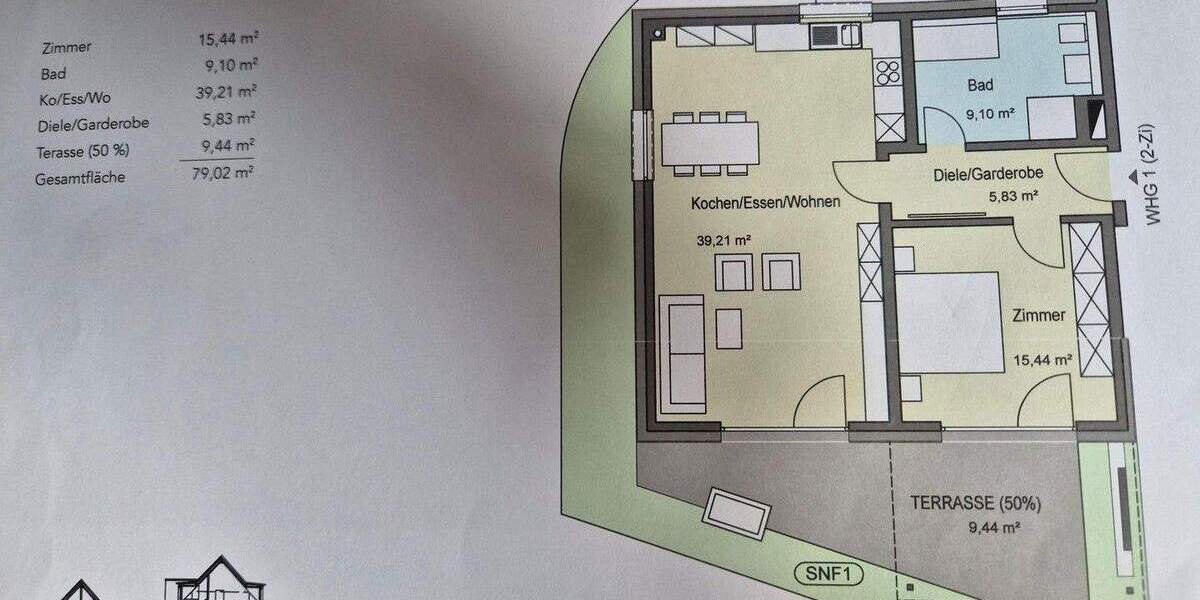 Etagenwohnung Gundelfingen-Wildtal Wildtal - 2 Zimmer, 79 m&sup2;, 489.000&euro; | Angebot:25718881