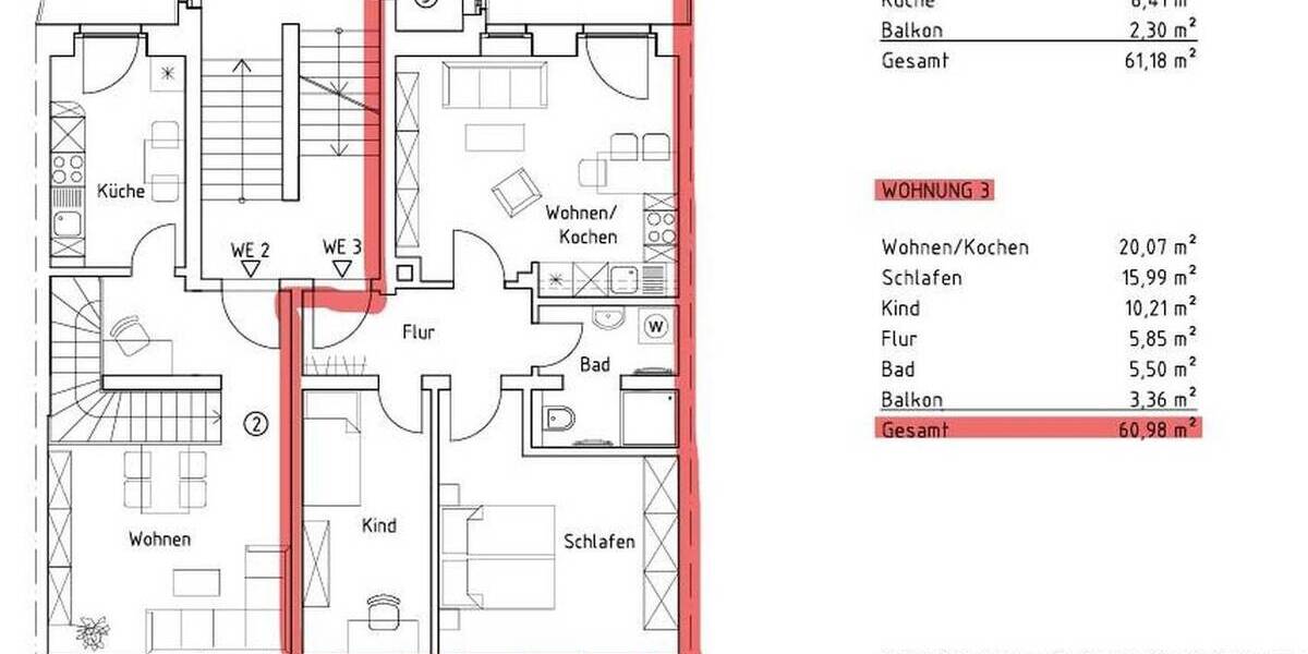 Etagenwohnung Plauen Stadtmitte - 2 Zimmer, 61 m&sup2;, 495&euro; | Angebot:26389271