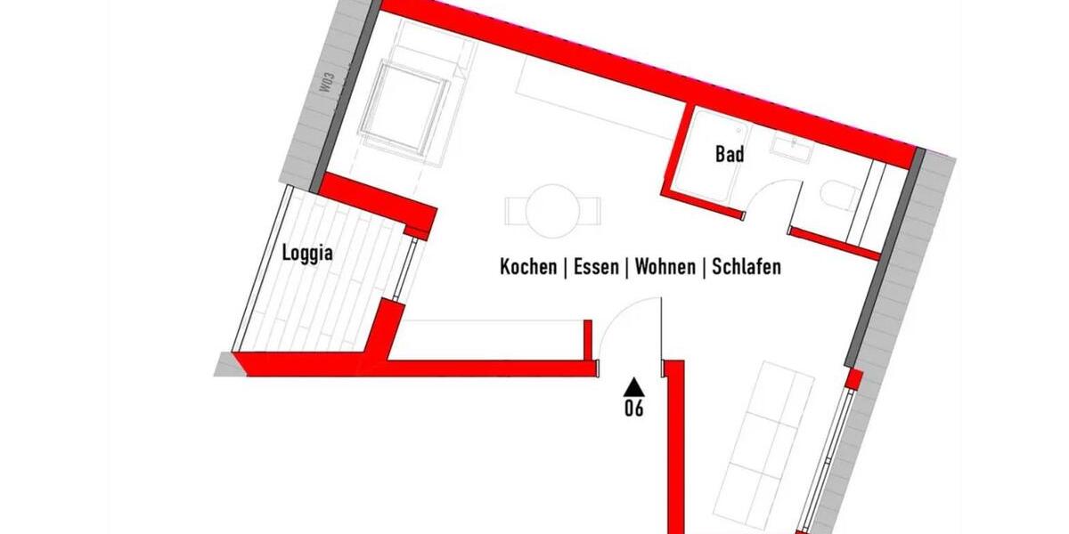 Dachgeschoßwohnung Goldbach - 1 Zimmer, 34 m&sup2;, 550&euro; | Angebot:25978860