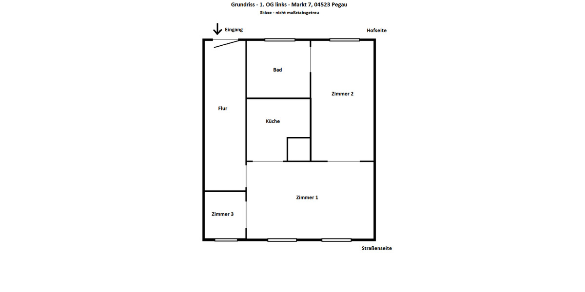 Etagenwohnung Pegau - 2 Zimmer, 60 m&sup2;, 320&euro; | Angebot:24853460