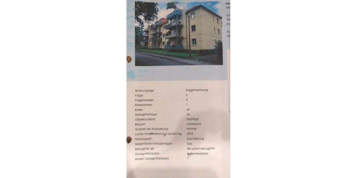 Etagenwohnung Zwickau Auerbach - 2 Zimmer, 60 m&sup2;, 89.000&euro; | Angebot:27430135