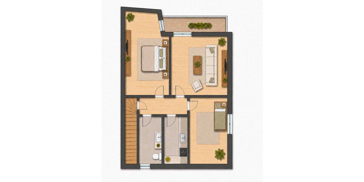 Etagenwohnung Stuttgart Fasanenhof - 3 Zimmer, 63 m&sup2;, 1.100&euro; | Angebot:26819534