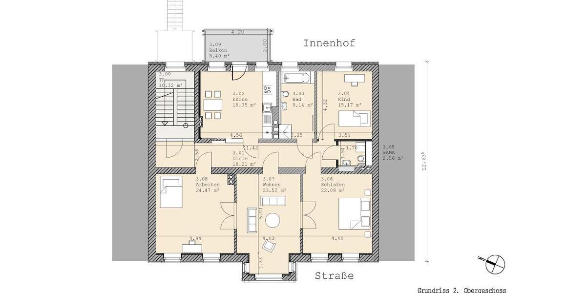 Etagenwohnung Dessau-Roßlau Roßlau - 4 Zimmer, 139 m&sup2;, 1.390&euro; | Angebot:25363115