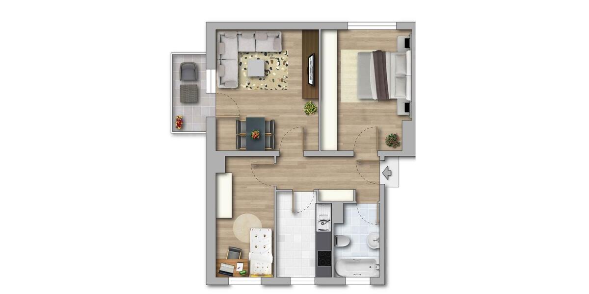 Etagenwohnung Merseburg - 3 Zimmer, 59 m&sup2;, 346&euro; | Angebot:26662545