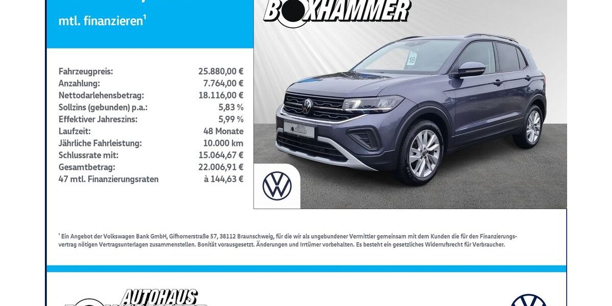 VW T-Cross 10.014 km 25.470 &euro; Bad Aibling 83043