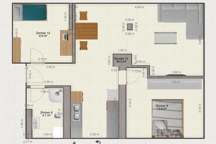 Renovierte Dachgeschosswohnung mit Klimaanlage, Kaltmiete 650  3.5 zimmer