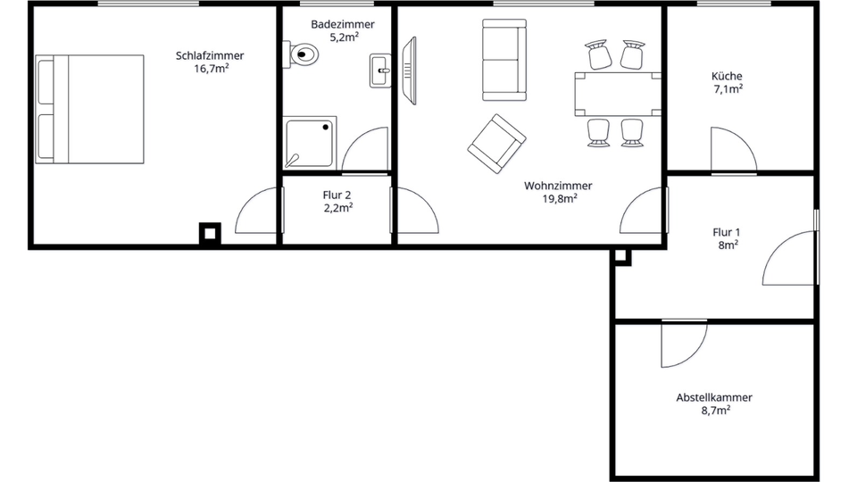 Erdgeschoßwohnung Mehren - 2 Zimmer, 59 m&sup2;, 435&euro; | Angebot:25351452
