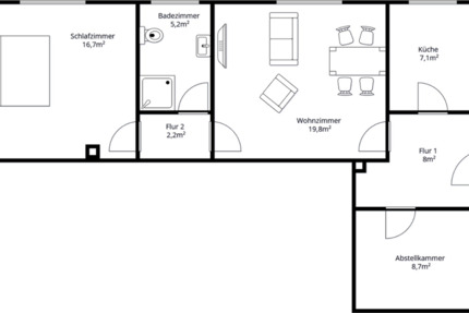 Wohnung Mehren - 2 Zimmer, 59 m&sup2;, 435&euro; | Angebot:25351452