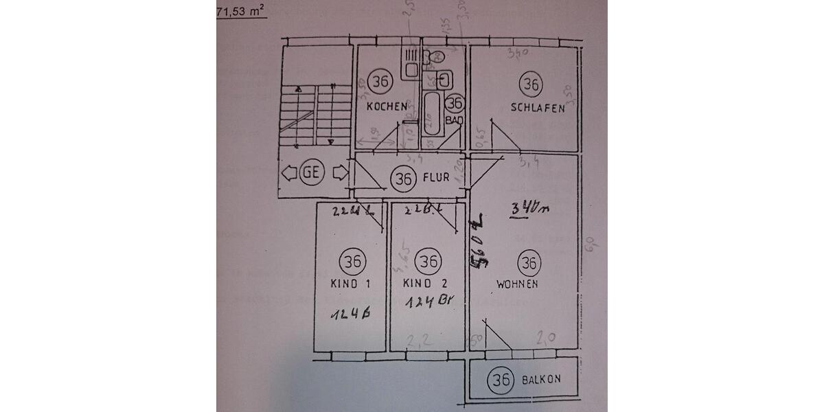 Charmante 4-Raum-Wohnung mit Balkon-Wintergarten 2. OG 4 zimmer