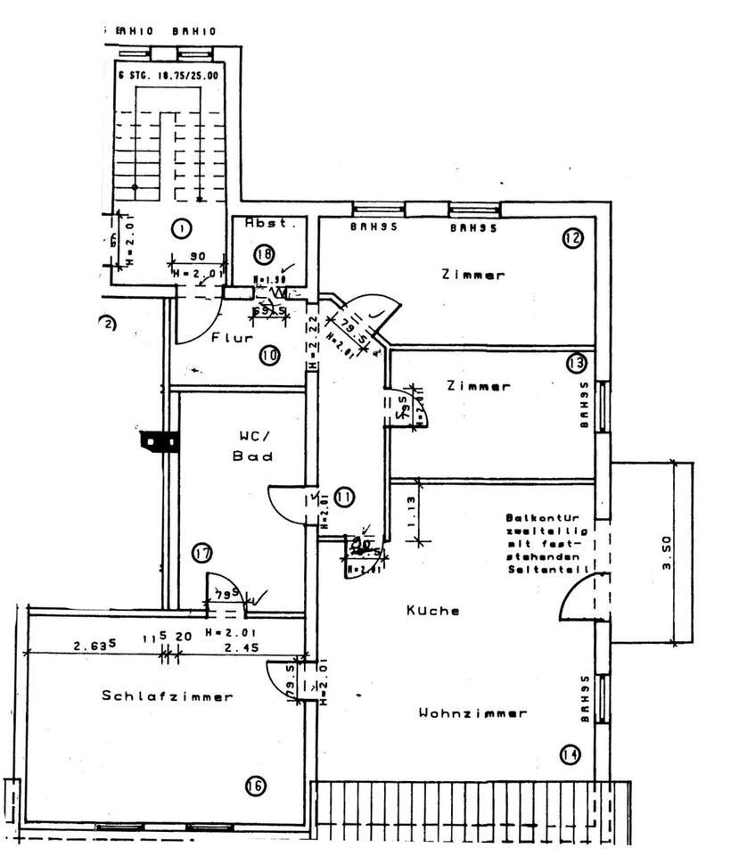 4-RaumWohnung mit Balkon zu vermieten