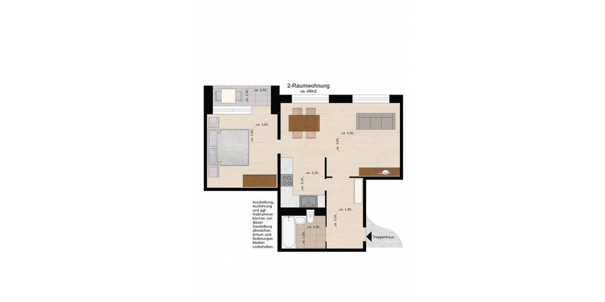 Etagenwohnung Dessau-Roßlau Innenstadt - 2 Zimmer, 47 m&sup2;, 390&euro; | Angebot:26819622