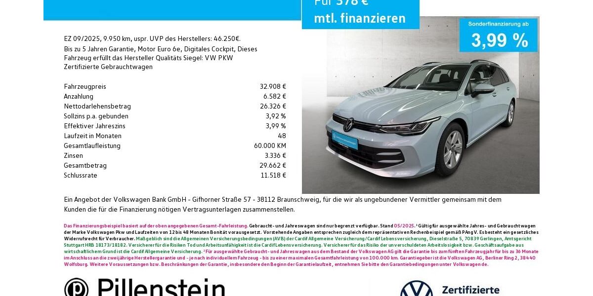 VW Golf 9.950 km 32.908 &euro; Neustadt/Aisch 91413