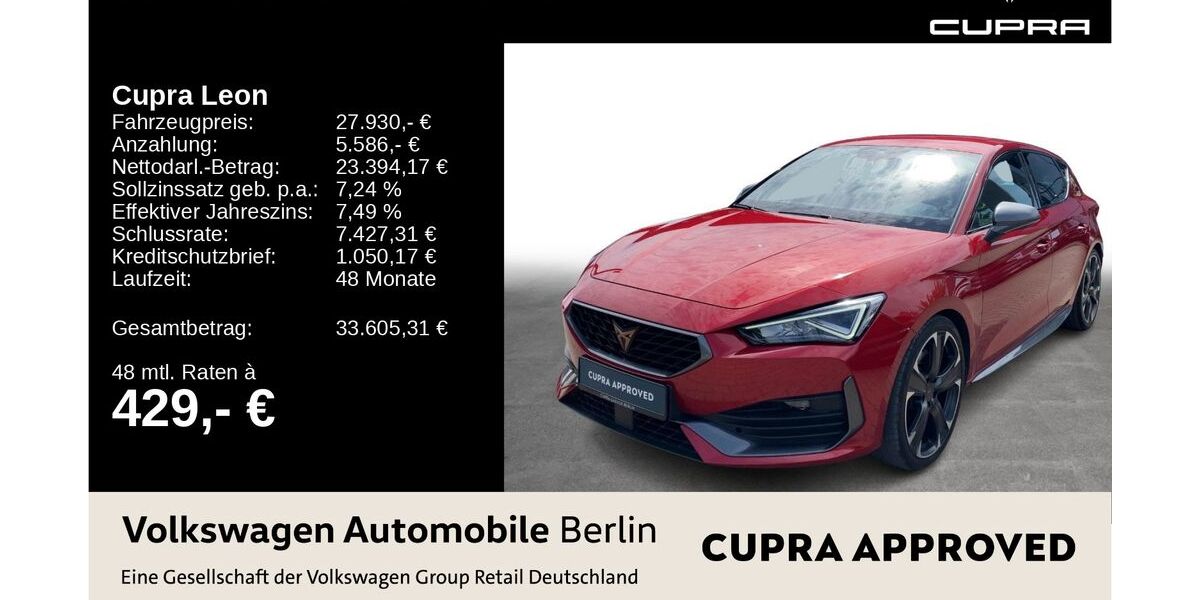 Cupra Leon 53.990 km 27.930 &euro; Berlin 13089