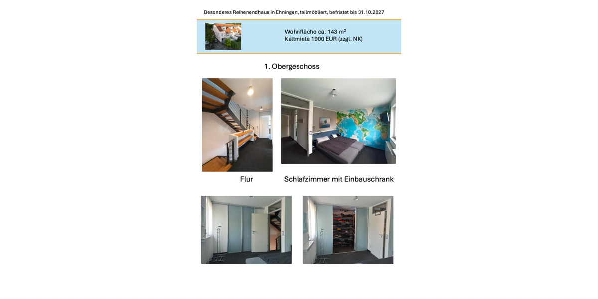 Reihenhaus Ehningen - 5 Zimmer, 143 m&sup2;, 1.900&euro; | Angebot:24645863