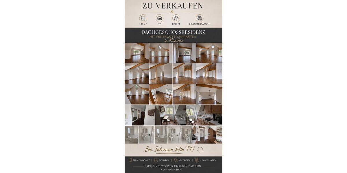 Dachgeschoßwohnung München Trudering-Riem - 4 Zimmer, 109 m&sup2;, 950.000&euro; | Angebot:26803586