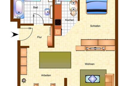 Wohnung Leipzig Süd - 1 Zimmer, 40 m&sup2;, 138.000&euro; | Angebot:26253648