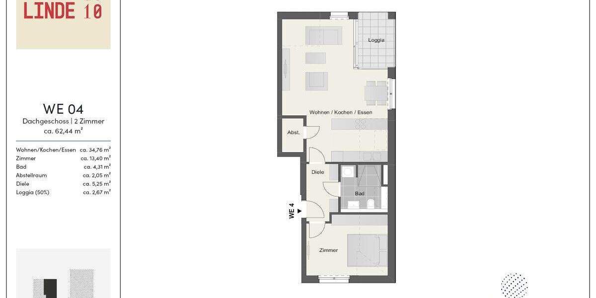 Über den Dächern: Dachgeschoss-Wohnung mit Weitblick 2 zimmer