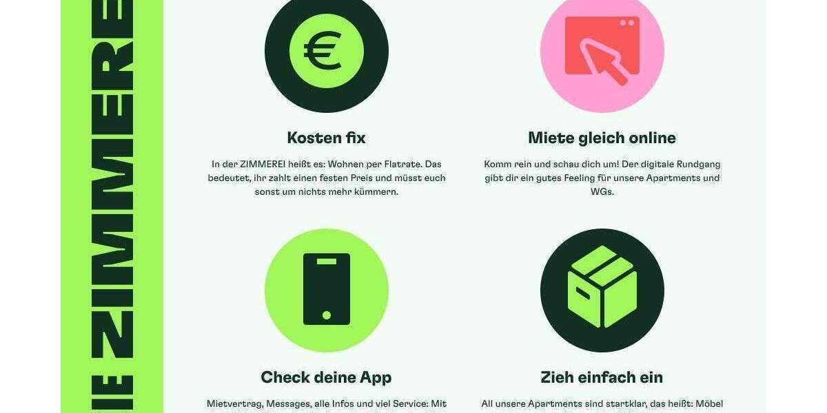 DIE ZIMMEREI | Möbliertes 1-Zimmer-Apartment in Mitte - ideal für Praktikant:innen | Large Bude 1 zimmer