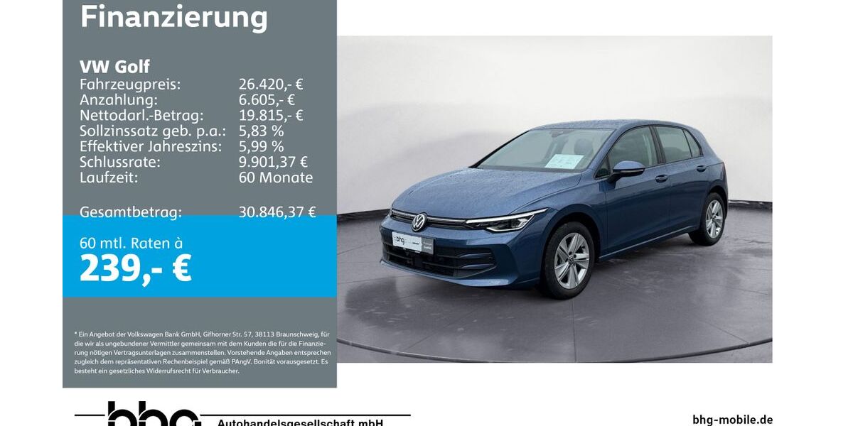 VW Golf 8.564 km 25.450 &euro; Mössingen 72116