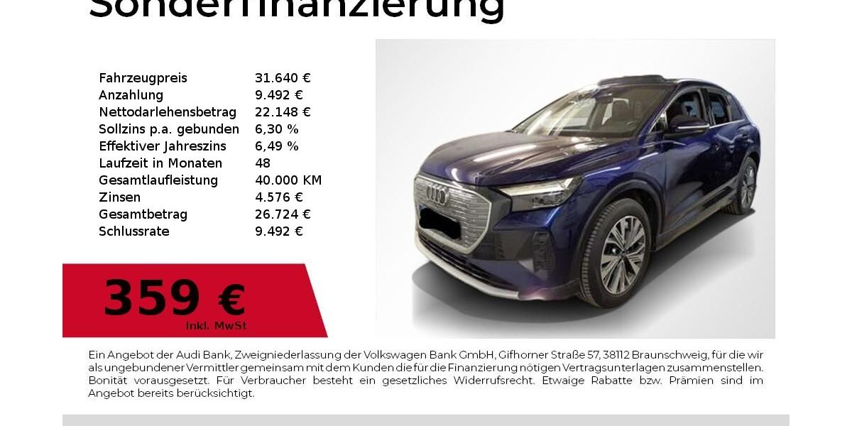 Audi Q4 e-tron 46.900 km 31.640 &euro; Nürnberg 90411