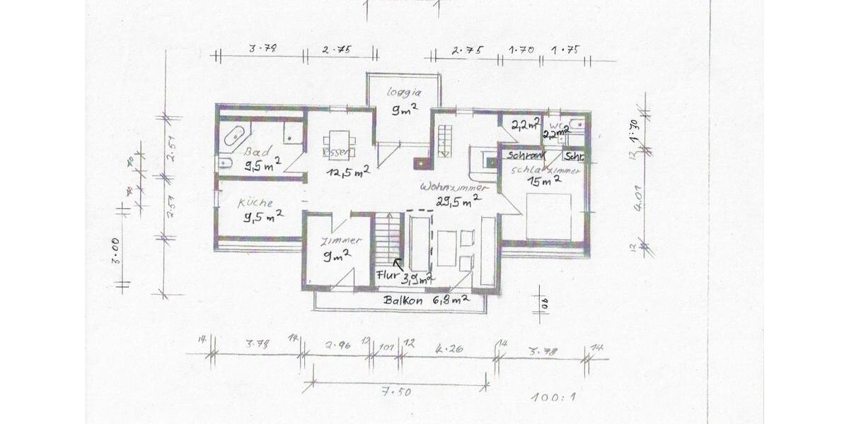 Dachgeschoßwohnung Oberzent - 3.5 Zimmer, 100 m&sup2;, 780&euro; | Angebot:24466563