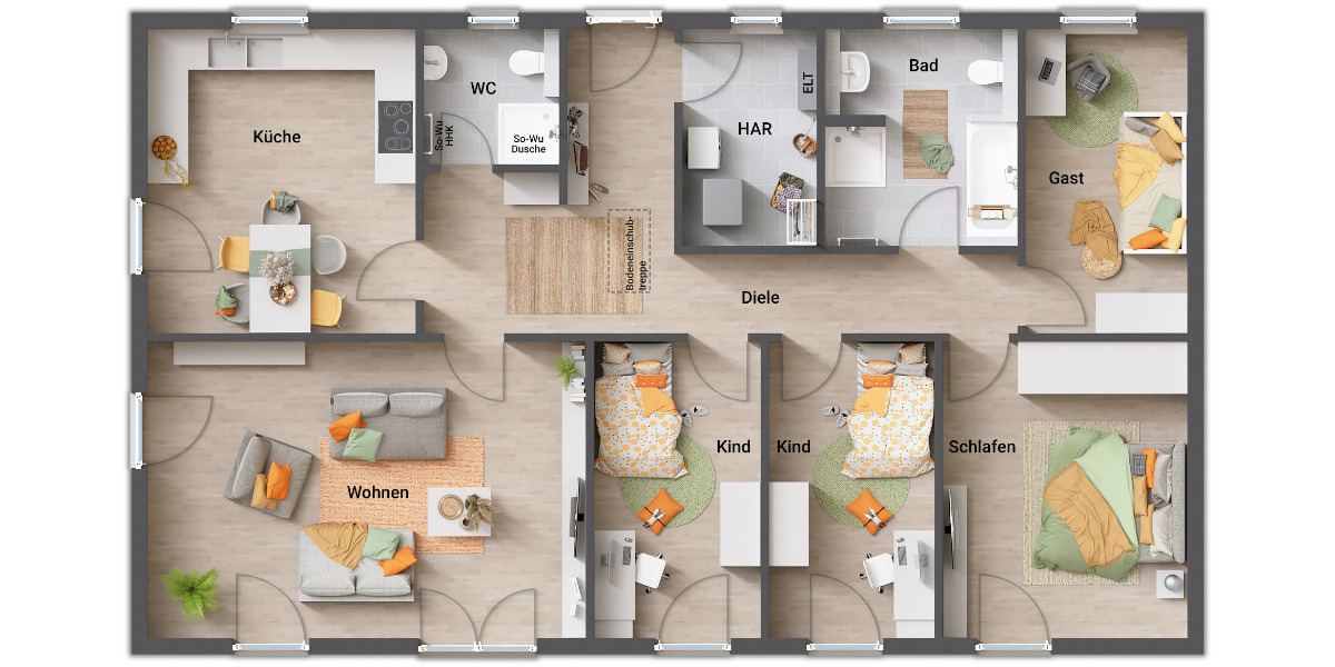 Bungalow Gleichen Bremke - 6 Zimmer, 130 m&sup2;, 271.290&euro; | Angebot:24531171