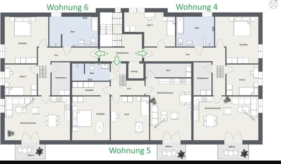 Etagenwohnung Soltau - 3 Zimmer, 90 m&sup2;, 1.100&euro; | Angebot:25519817