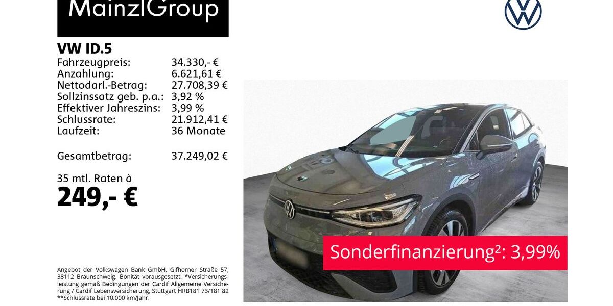 VW ID.5 22.900 km 34.330 &euro; Feldkirchen/Westerham 83620