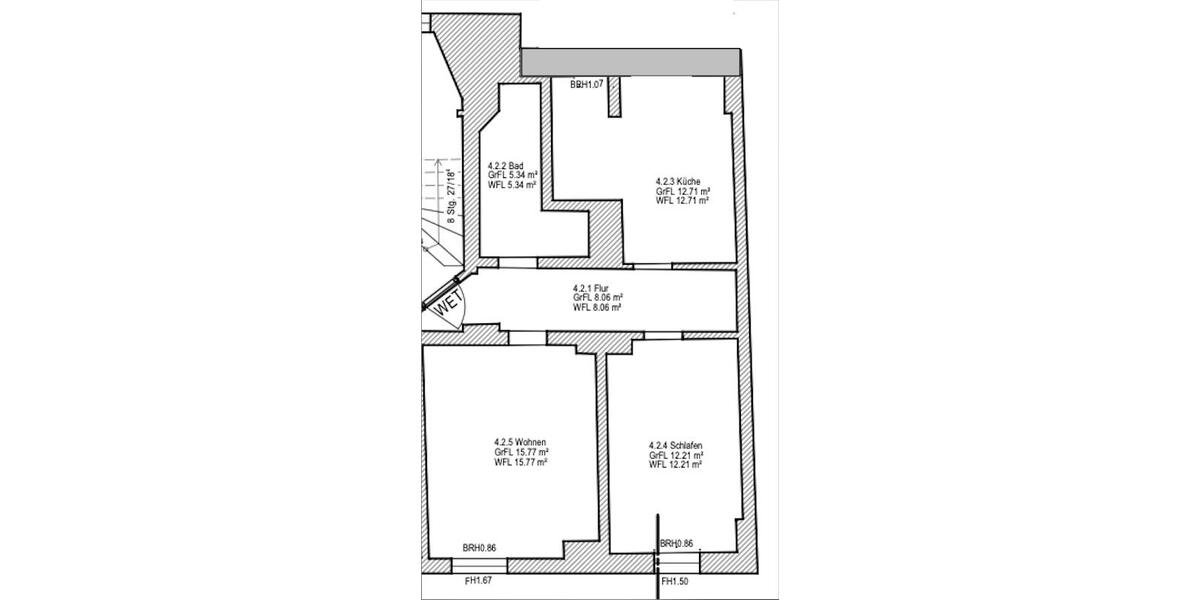 Etagenwohnung Bitterfeld-Wolfen Bitterfeld - 2.5 Zimmer, 54 m&sup2;, 430&euro; | Angebot:27641817