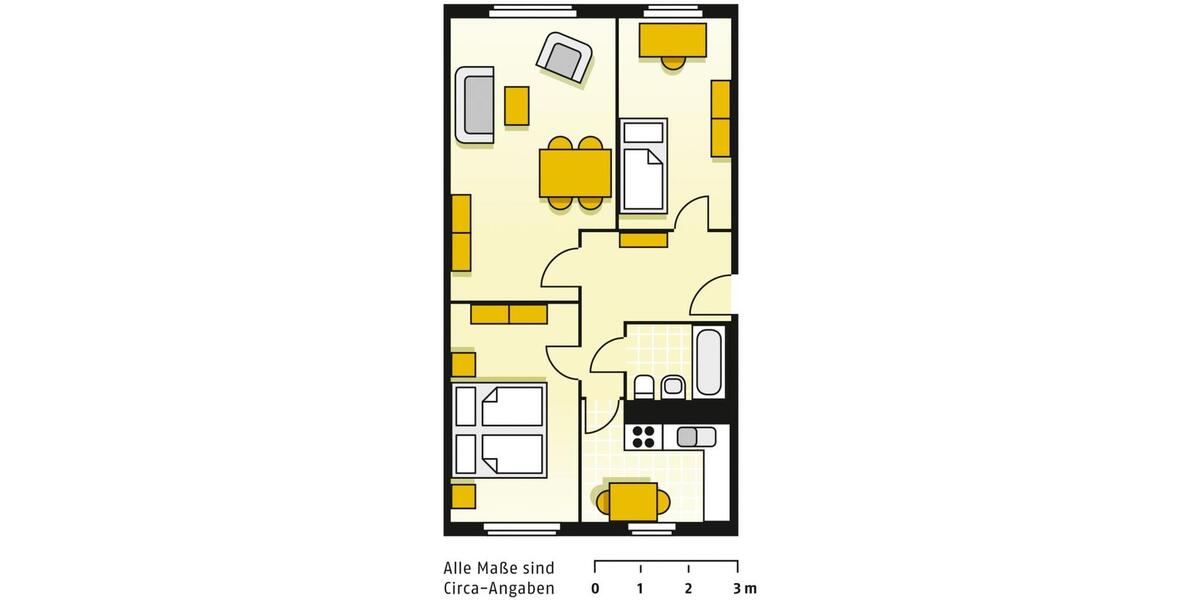 Nur sieben Stufen in die neue Wohnung! 3 zimmer