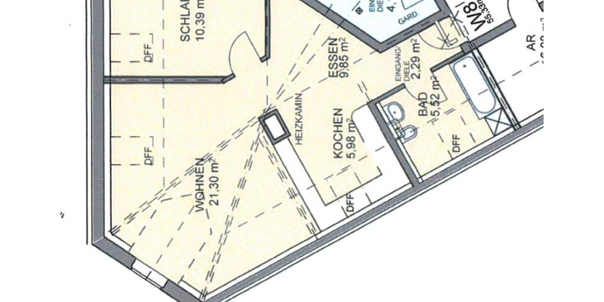 Dachgeschoßwohnung Augsburg Innenstadt - 2 Zimmer, 55 m&sup2;, 830&euro; | Angebot:24612037