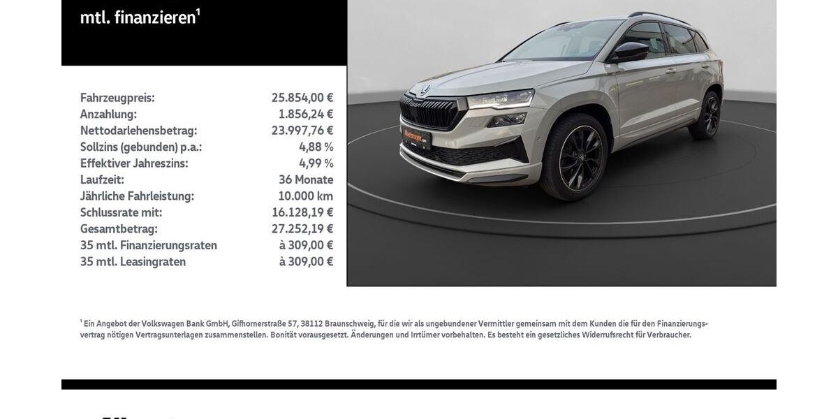 Skoda Karoq 84.664 km 25.449 &euro; Leinefelde-Worbis/DE 37327